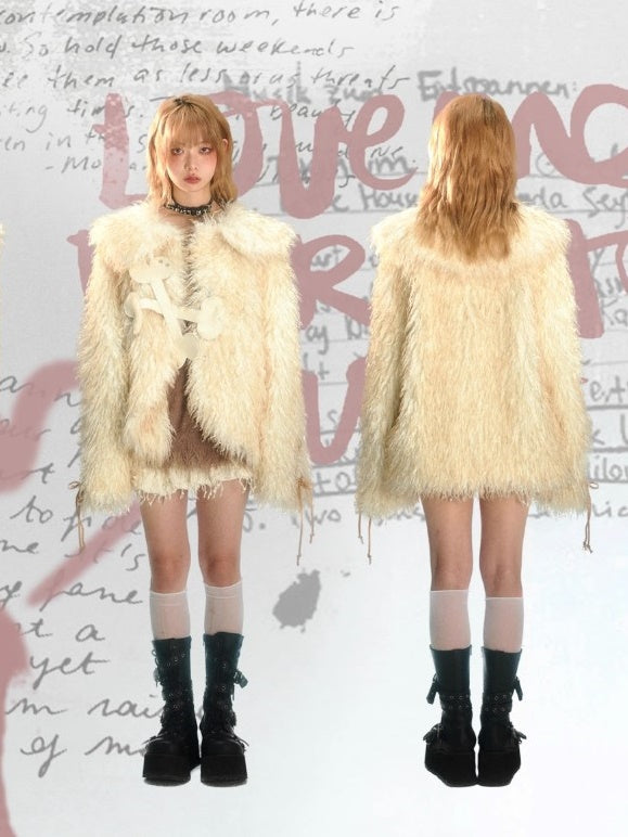 Eco-friendly Fur Mixed Loose Coat