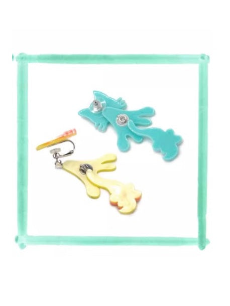 스윙 테일 귀여운 새끼 고양이 귀걸이 & 피어스 & 헤어핀