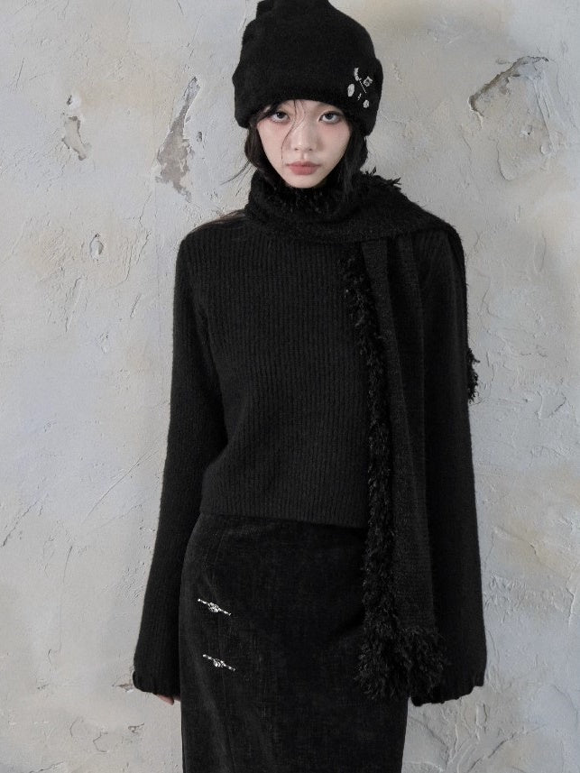 Tassel Feather Stitching Muffler