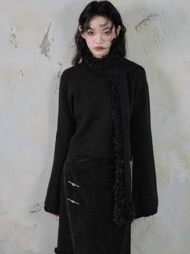 Tassel Feather Stitching Muffler