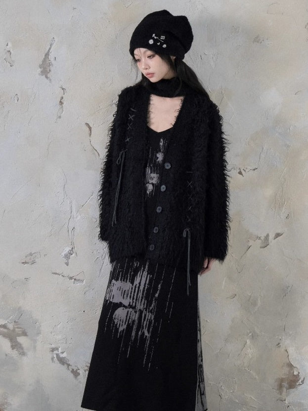 Tassel Feather Stitching Muffler