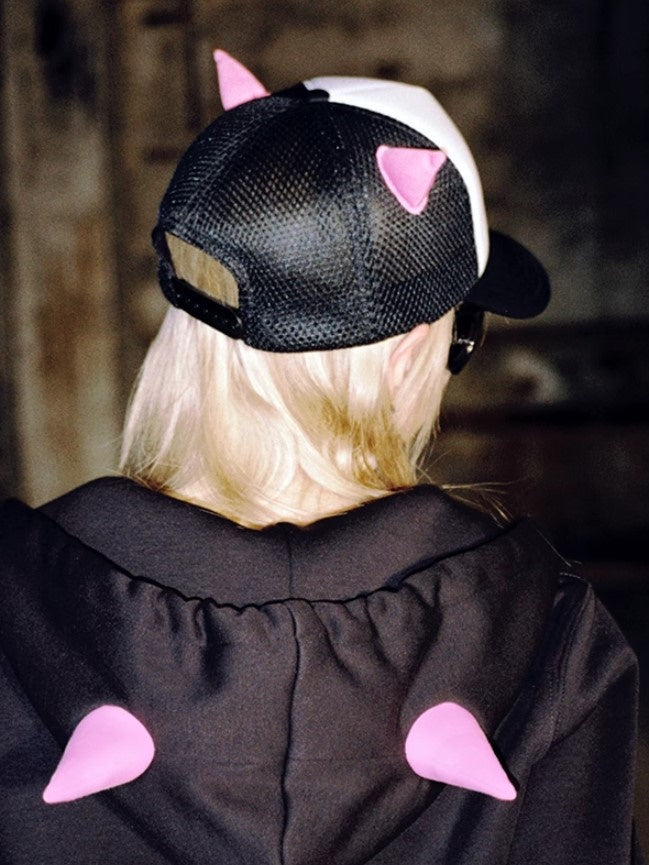 Embroidered Pointed Trucker Cap