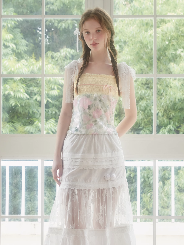 Floral Jacquard Sequined Camisole
