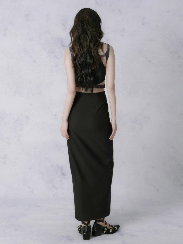 깊은 분할 i 라인 스커트