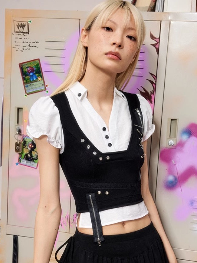 Monotones gefälschtes zweiteiliges Oberteil