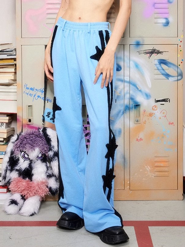 Five-pointed Star Decoration Wide-leg Sweatpants
