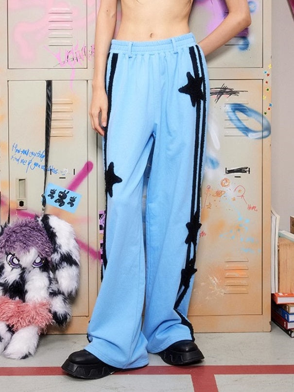 Five-pointed Star Decoration Wide-leg Sweatpants