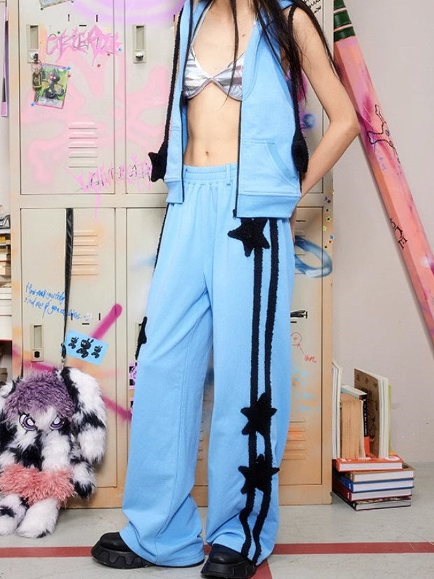 Five-pointed Star Decoration Wide-leg Sweatpants
