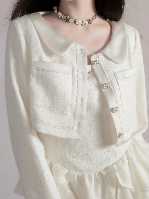 Tweed Wind Girly Short Jacket & Suspender Kleid
