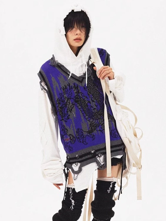 Drachenmuster gestrickt