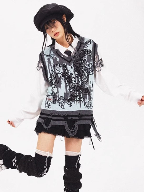 Drachenmuster gestrickt