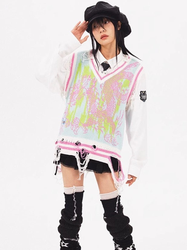 Drachenmuster gestrickt