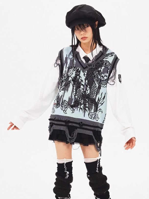 Drachenmuster gestrickt