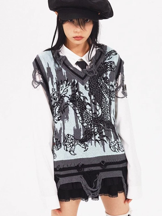 Drachenmuster gestrickt