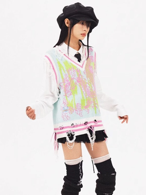 Drachenmuster gestrickt