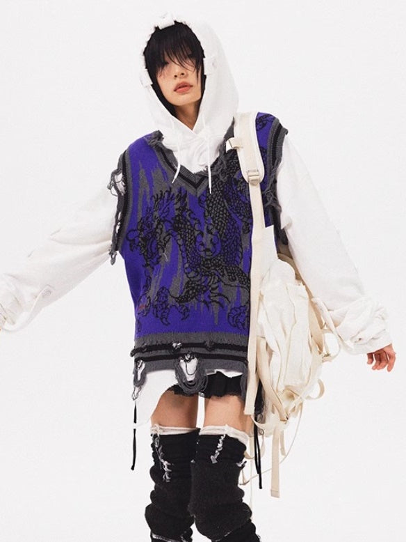 Drachenmuster gestrickt