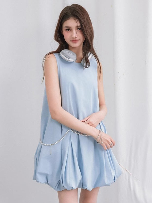 Backless Bud Cloud Sleeveless One-piece