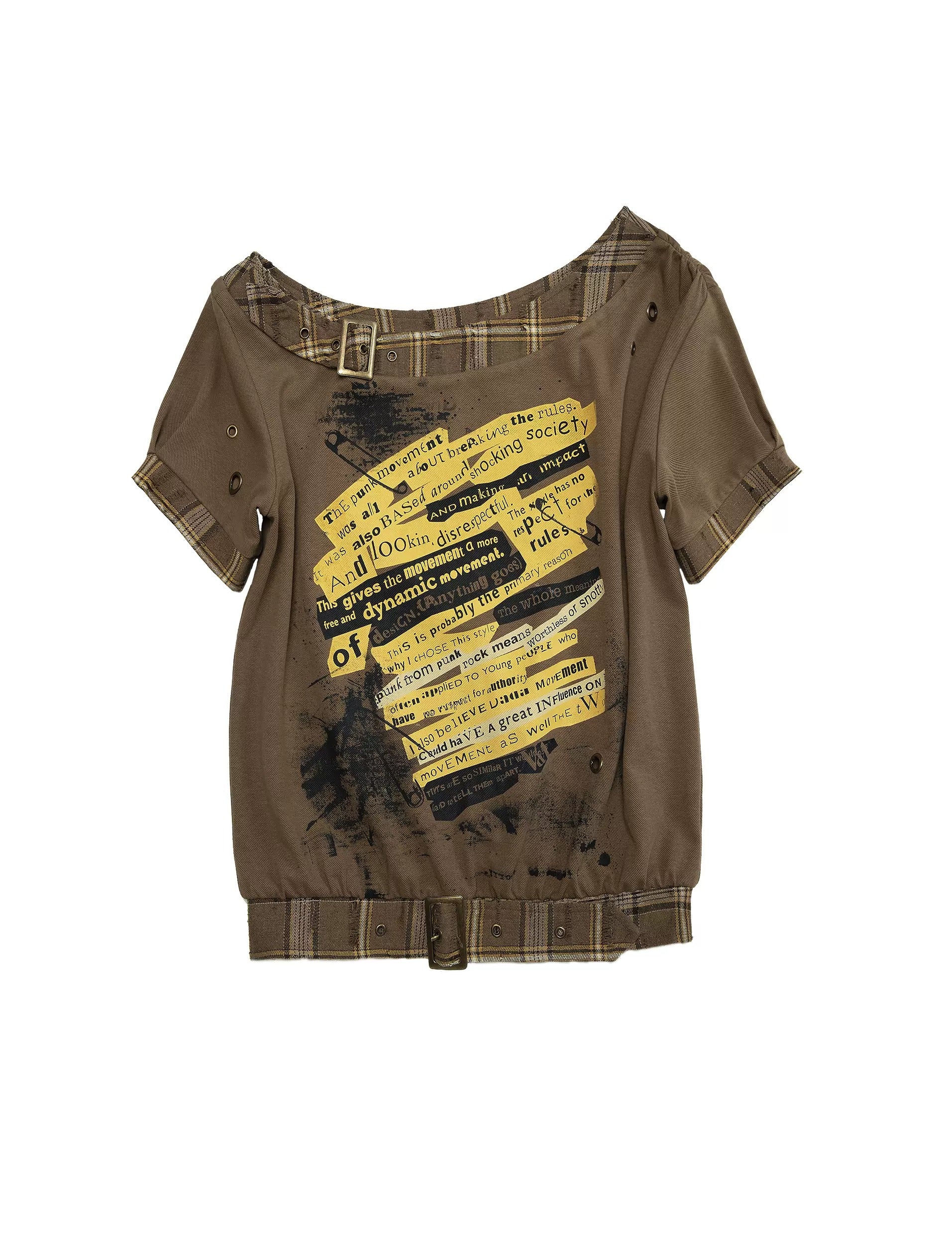 Rock Patchwork Printed Loose Short-sleeved T-shirt