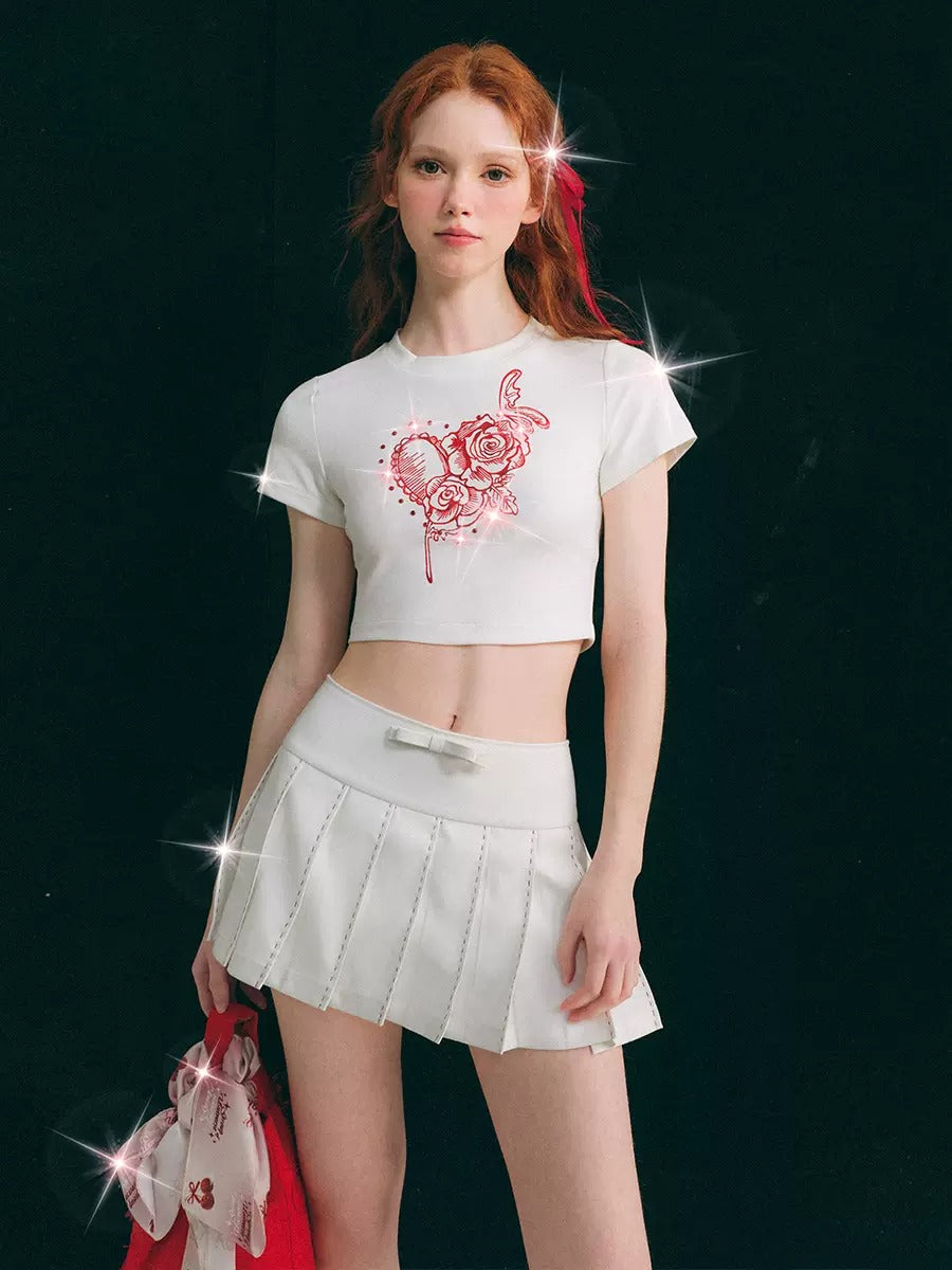 Rosen drucken Linestone Short & Long Sleeve T-Shirt