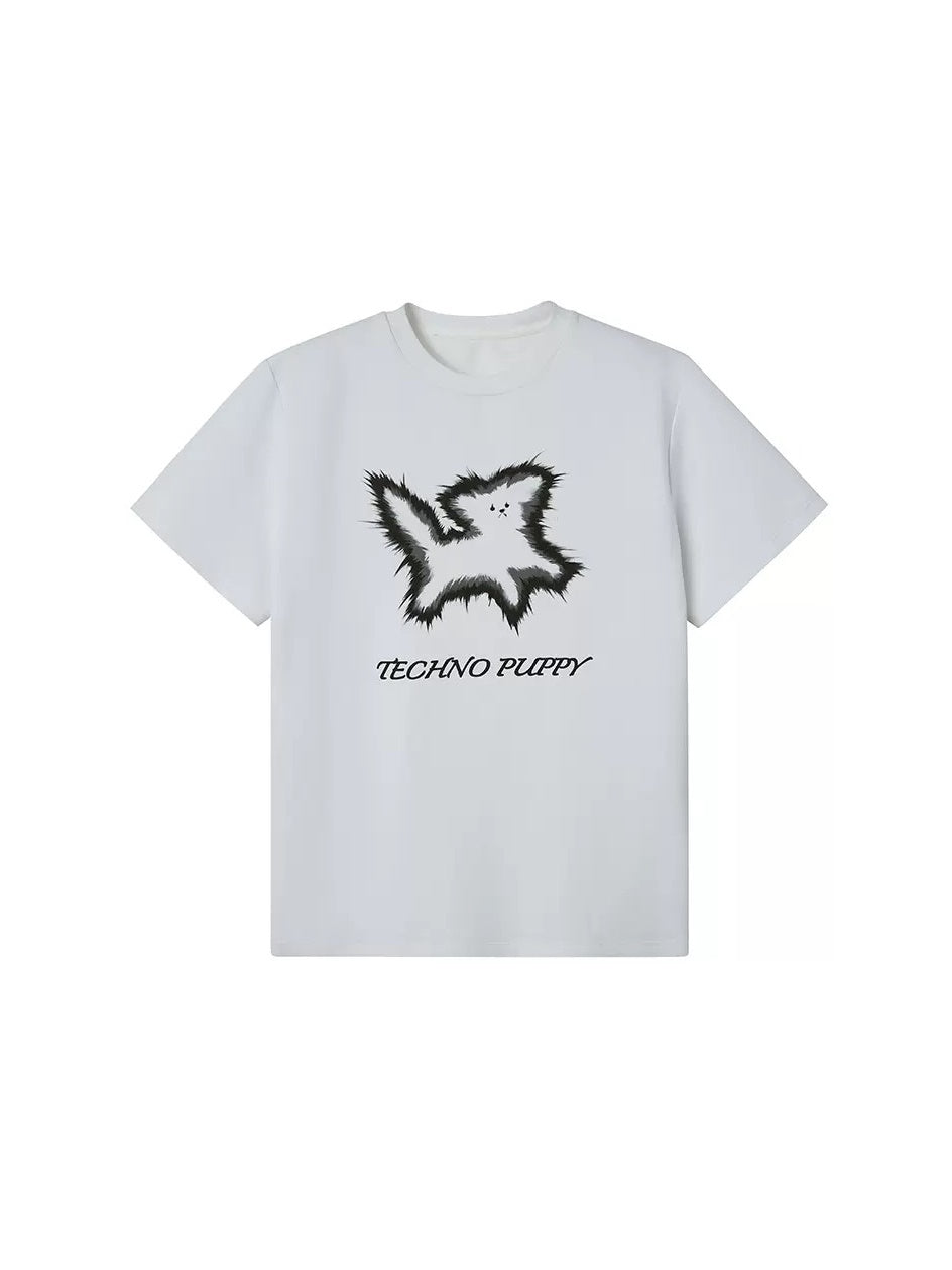 Electronic Explosive Puppy Print T-shirt