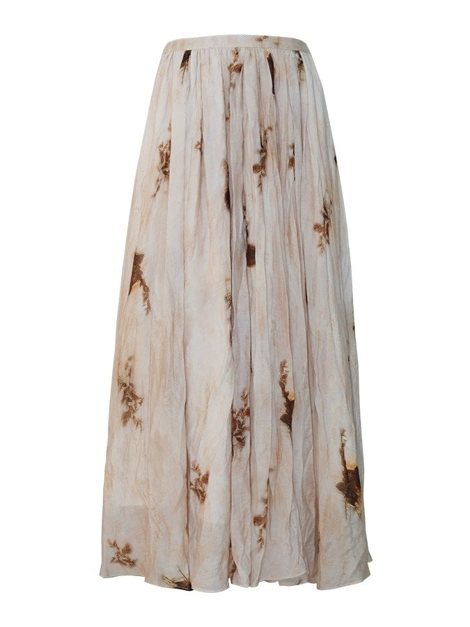 Tie-dye Style Long Gather Skirt
