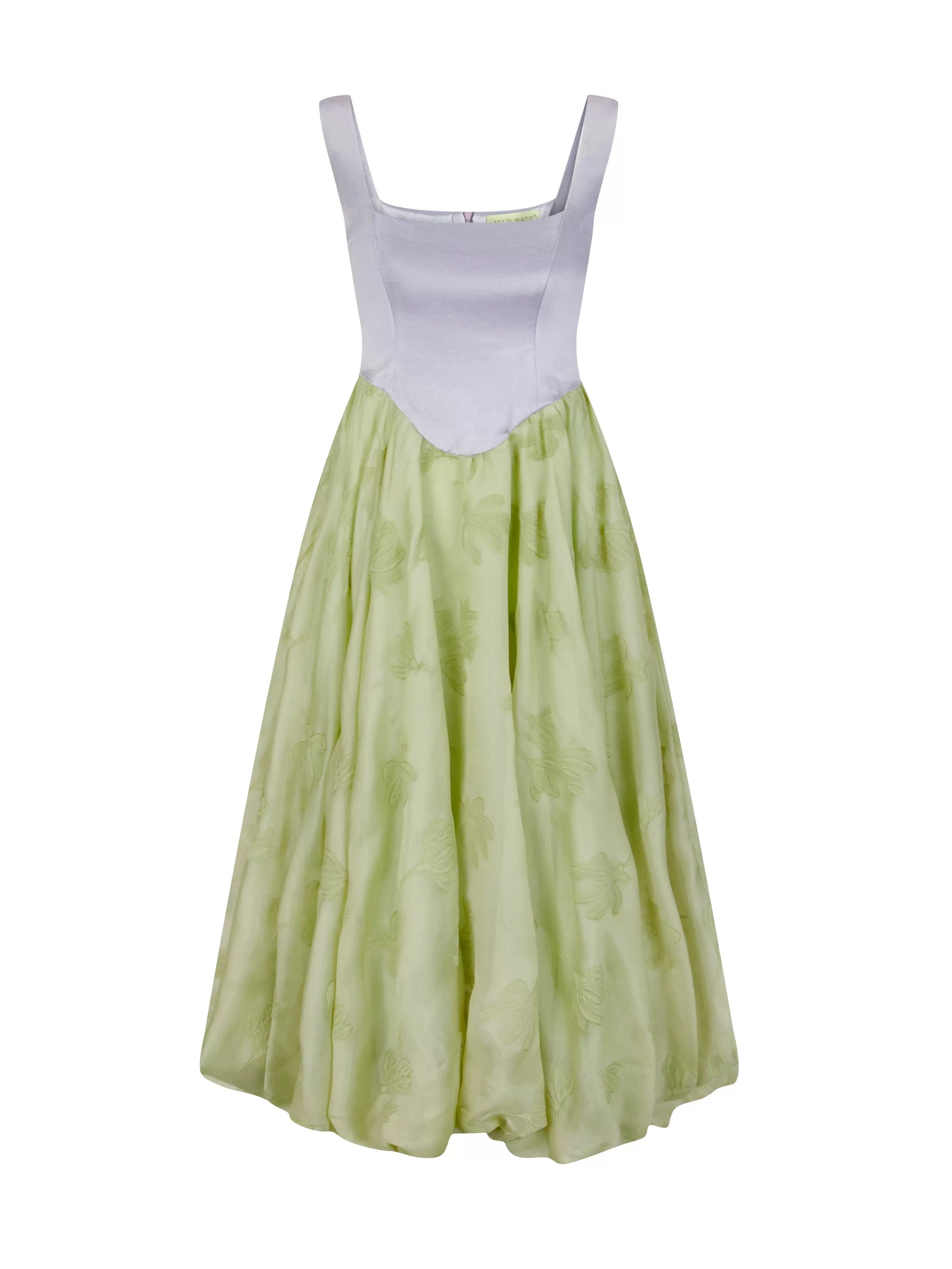 Color Matching Sleeveless Slim Waist Swing Puffy Dress