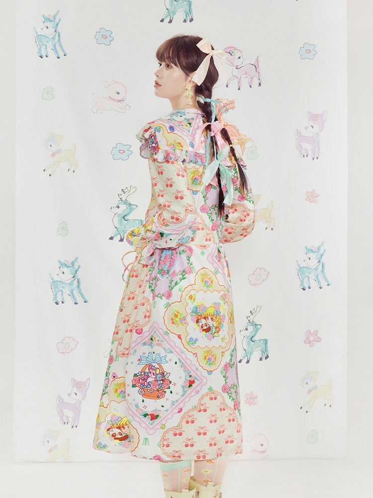 Tension à imprimé princesse A-line robe