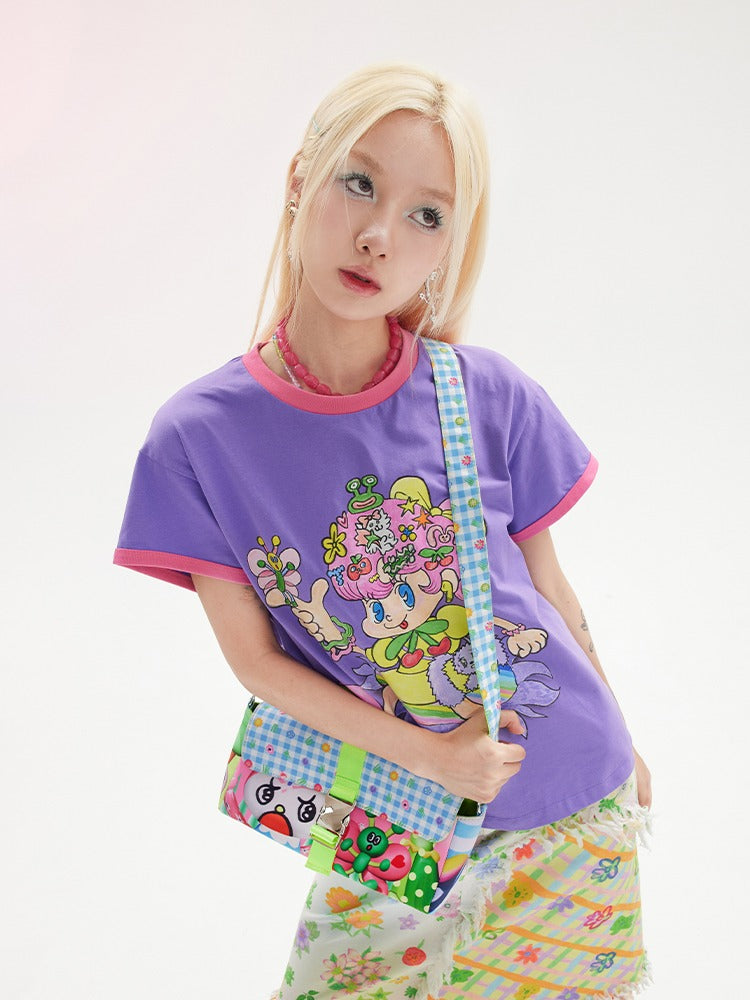 Comic Girl Print T-Shirt