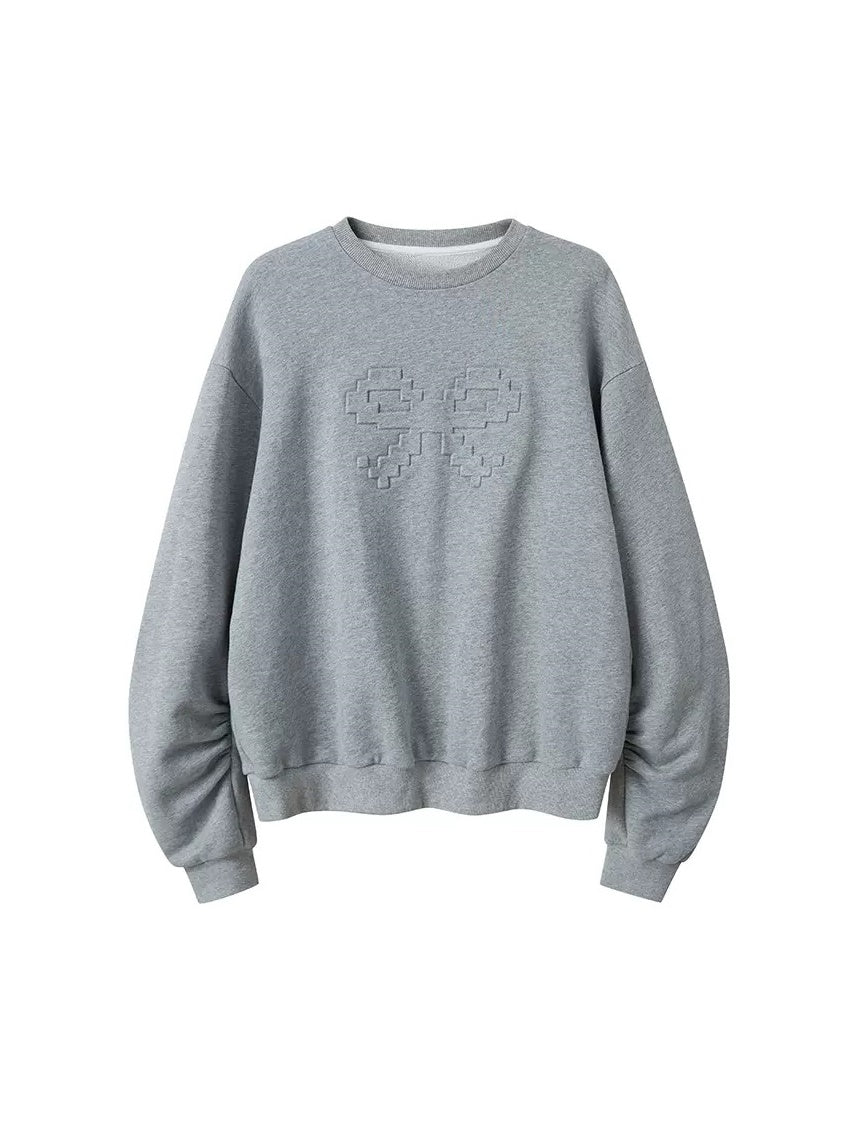 Emboss Ribbon Sweat & Short Skirt