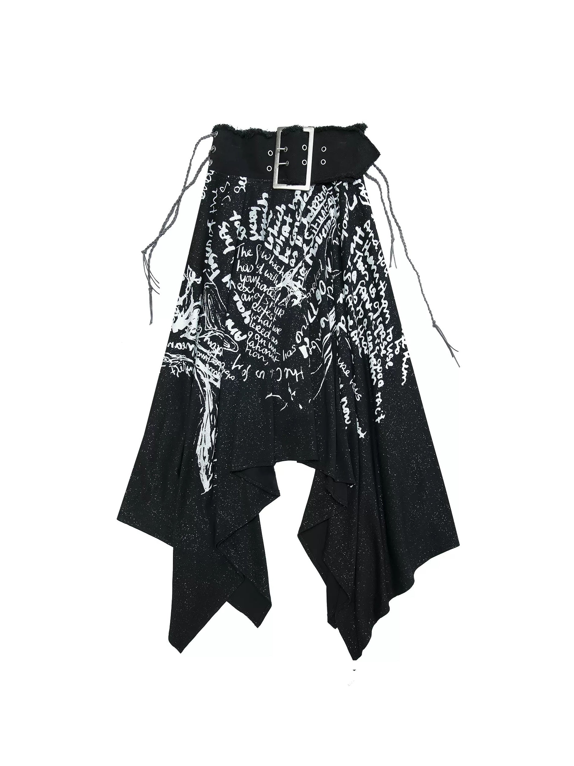 Print 2way Bare-top Belted Skirt