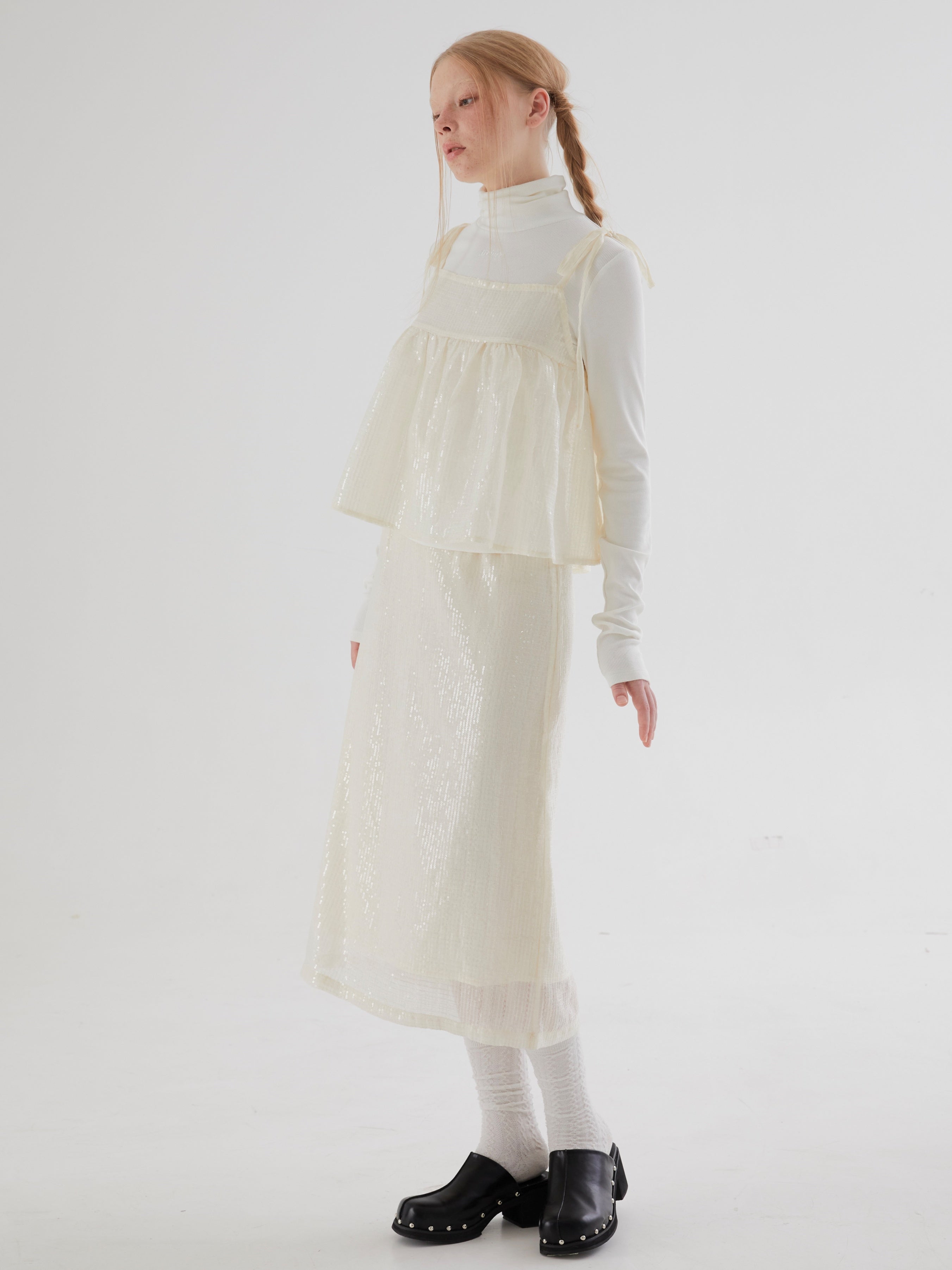 Paillettenschlitz gerade Rock