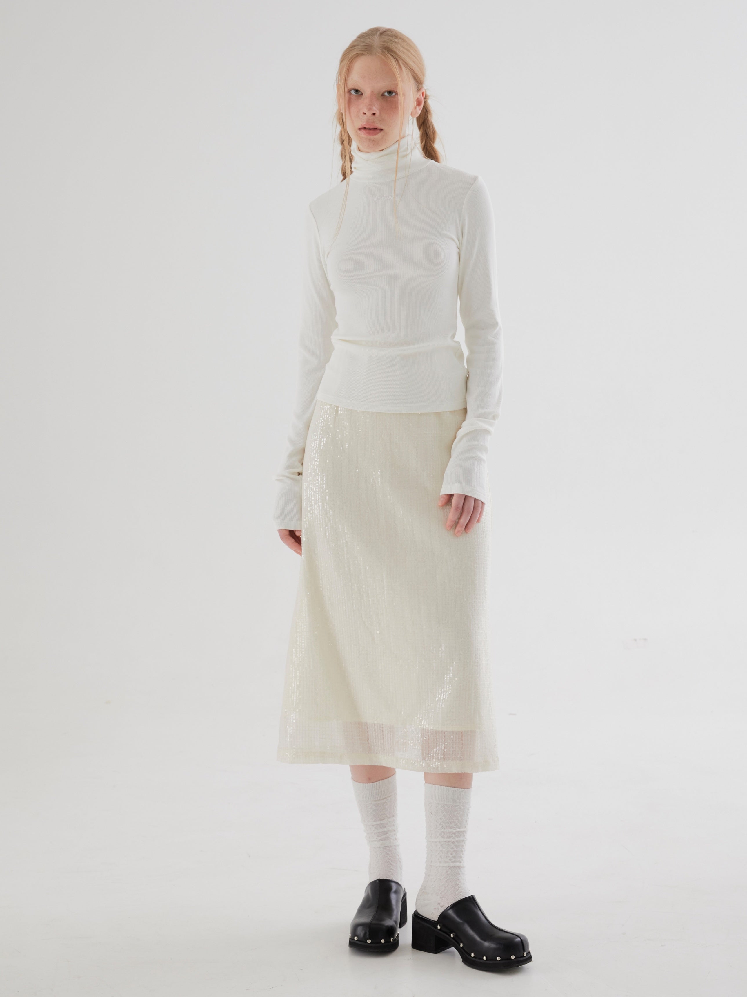 Paillettenschlitz gerade Rock