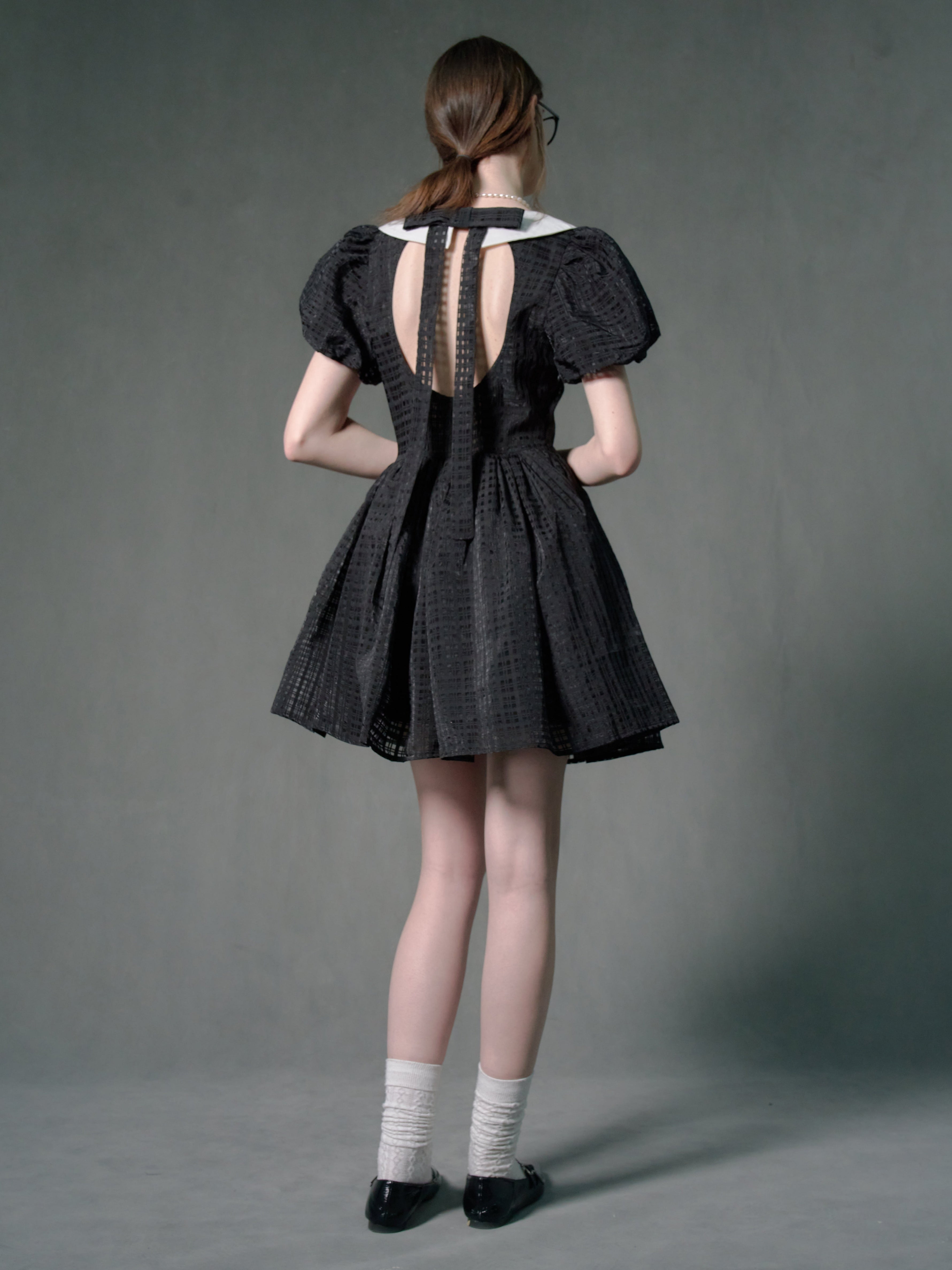 Puff Sleeve Big Collar Doll Dress