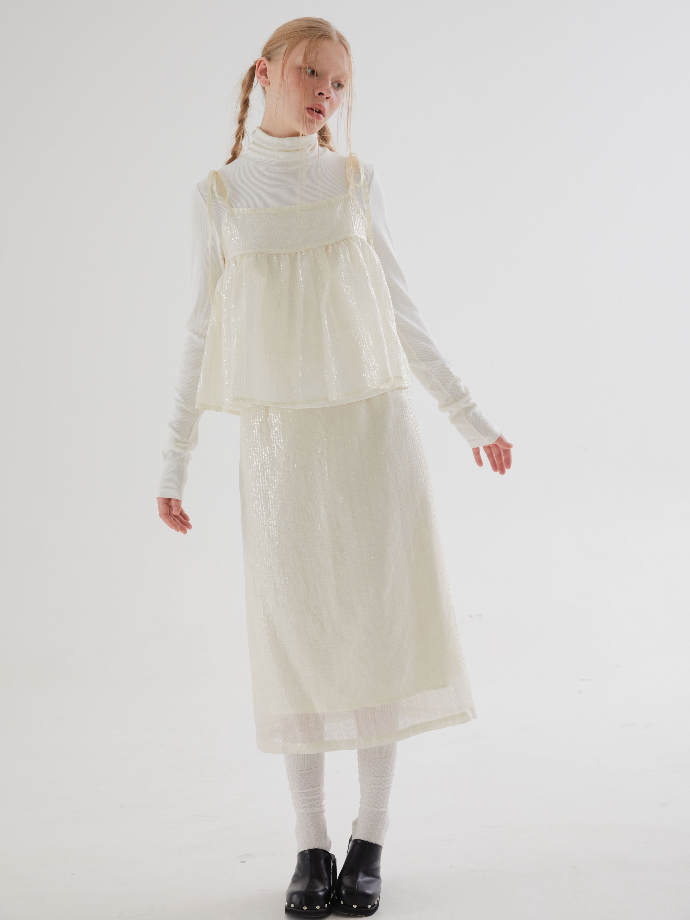 Paillettenschlitz gerade Rock