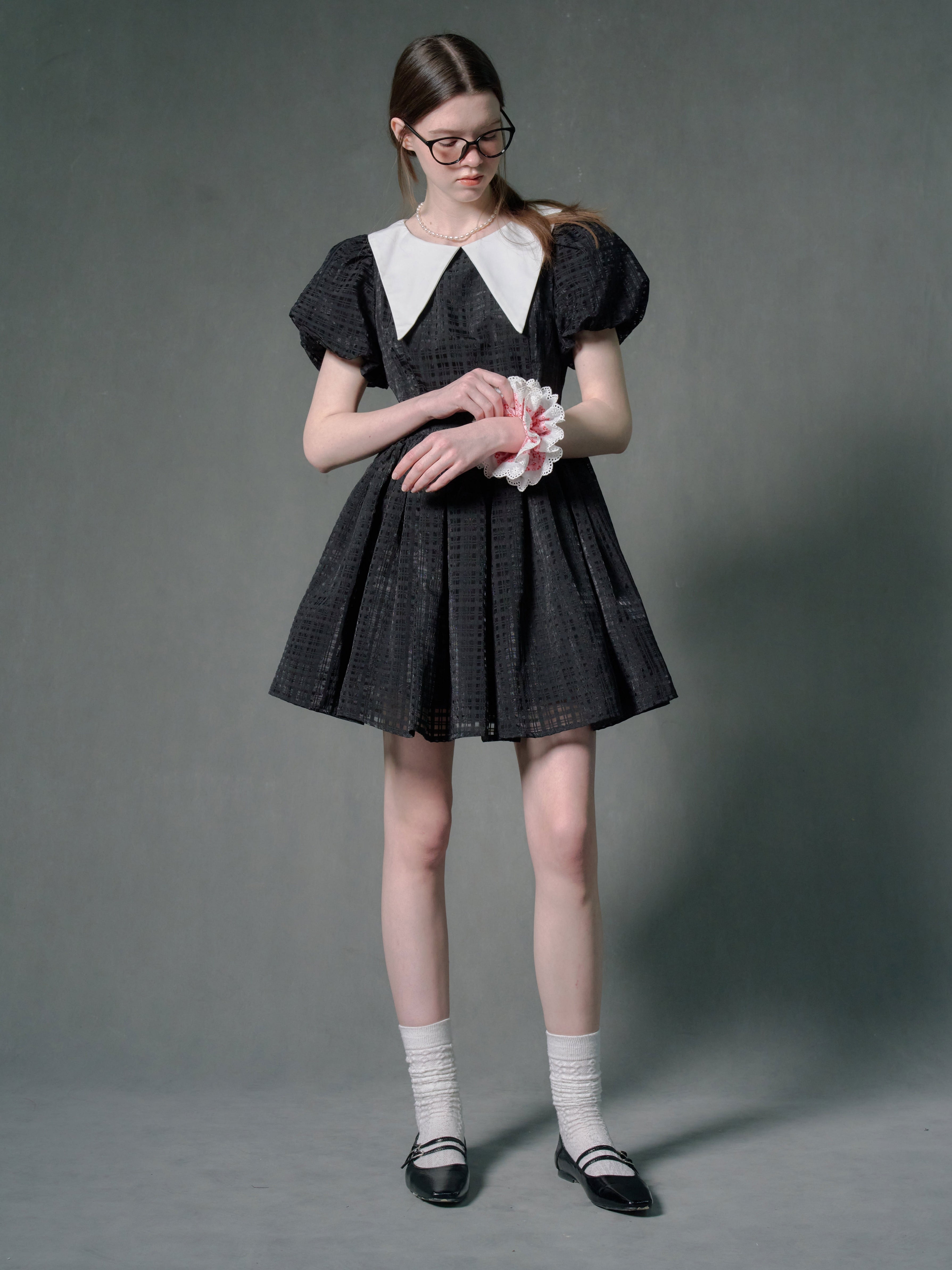 Puff Sleeve Big Collar Doll Dress