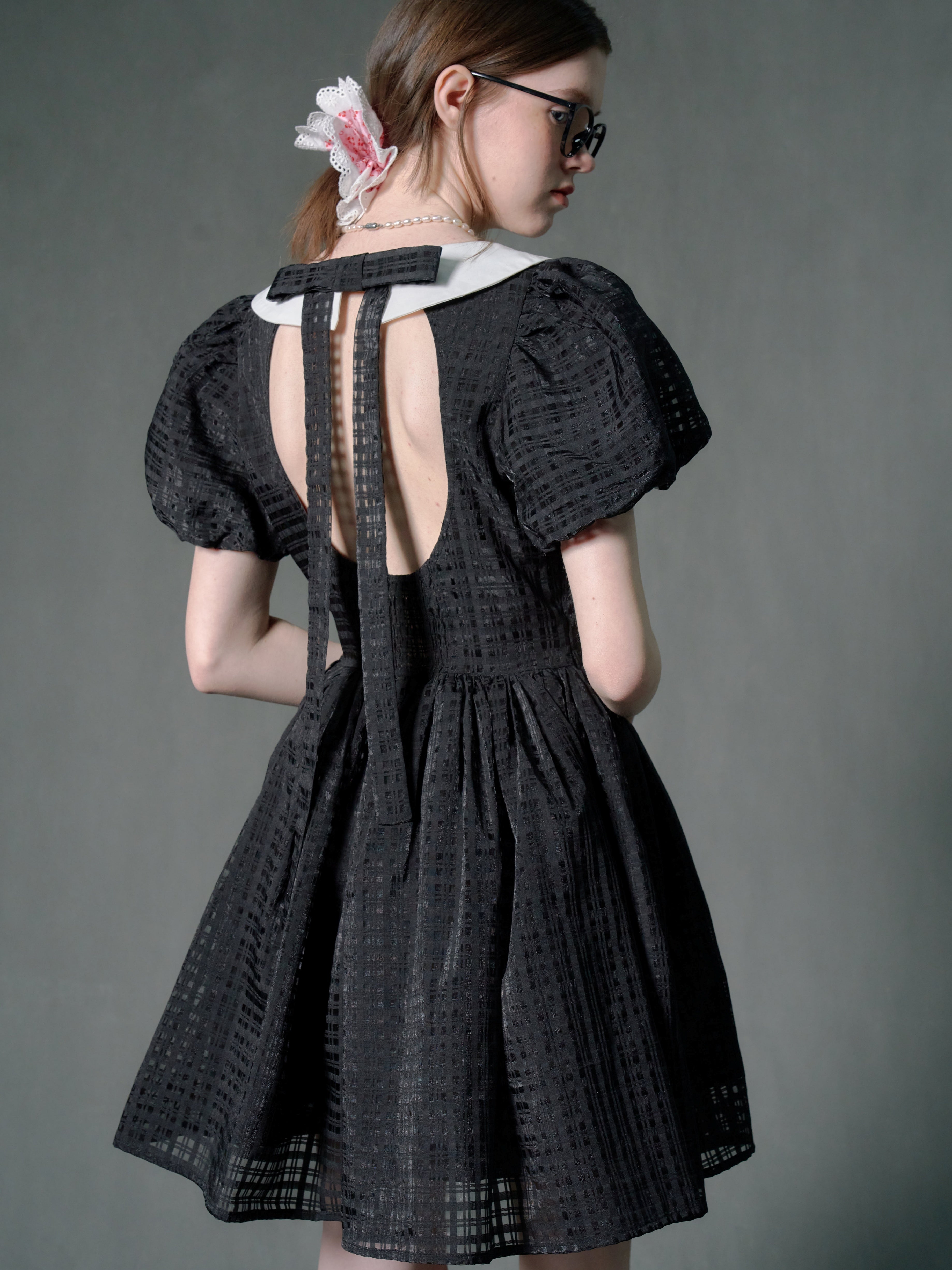 Puff Sleeve Big Collar Doll Dress