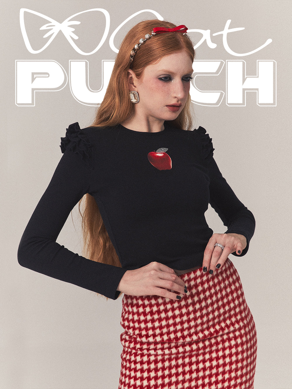 Frill Slim Girly Knit - Cat Punch – ARCANA ARCHIVE