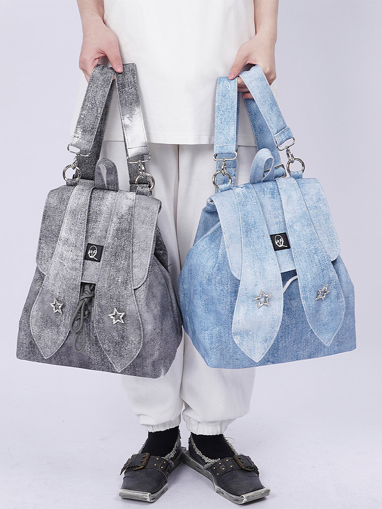 FADED RETRO RABBIT-EAR BACKPACK