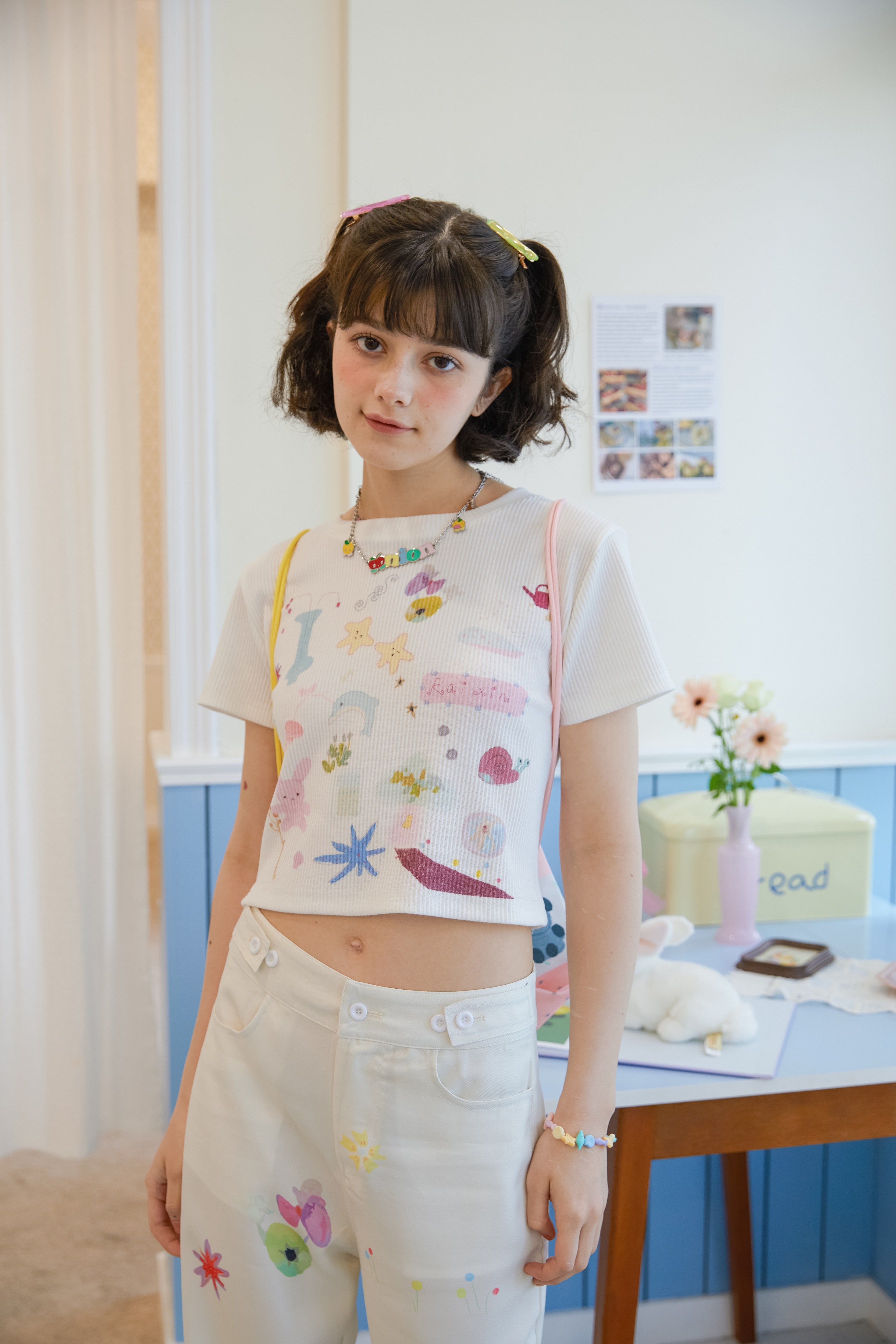 Scribble Fancy Casual Cropped T-shirt