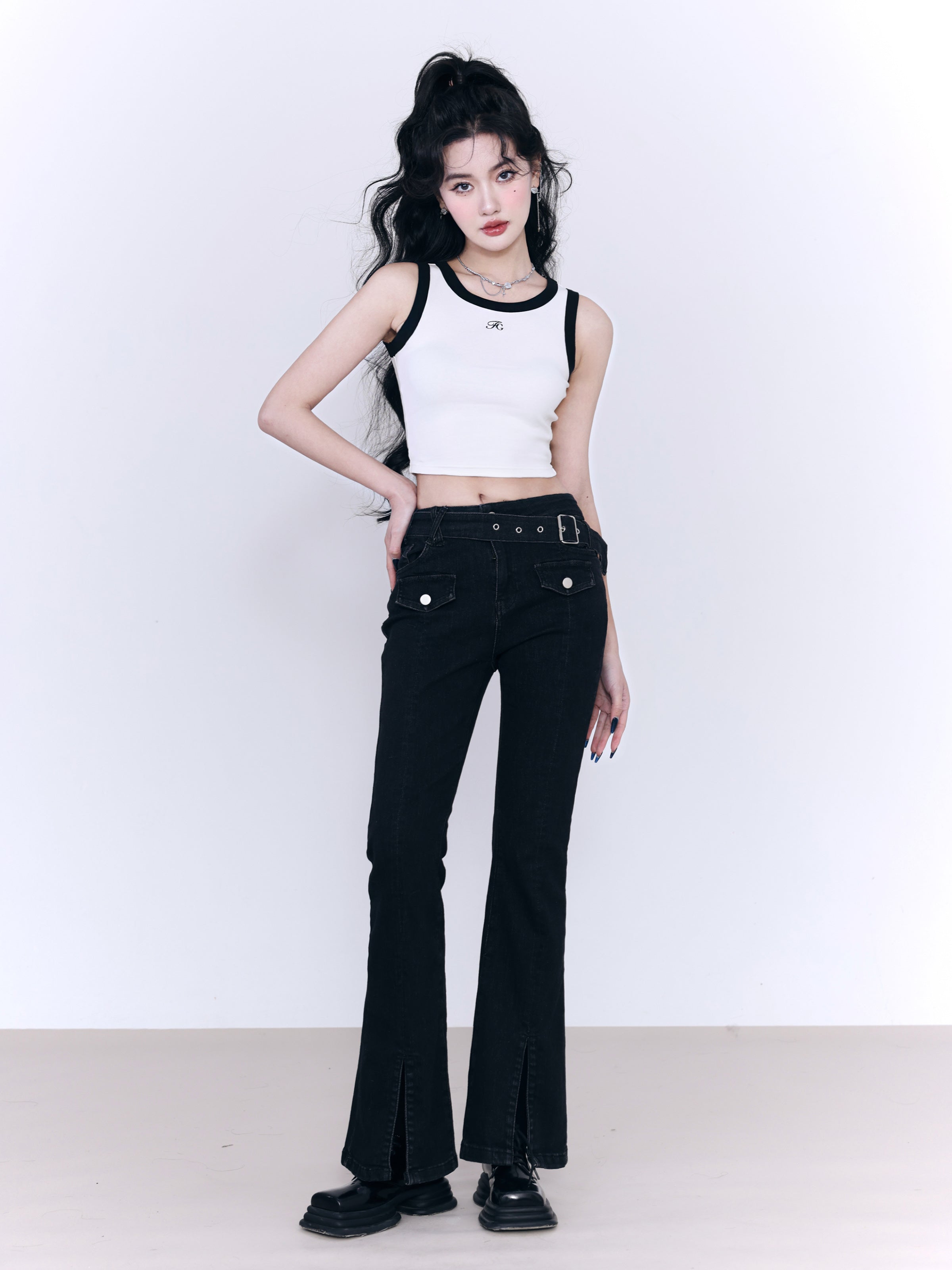 Monotone Bi-color Tight T-shirt&Tank-top