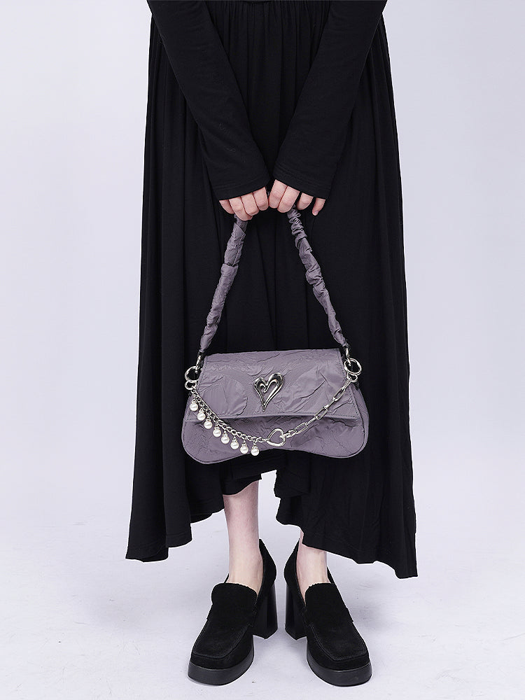 Compact 2way Drawstring Heart Bag