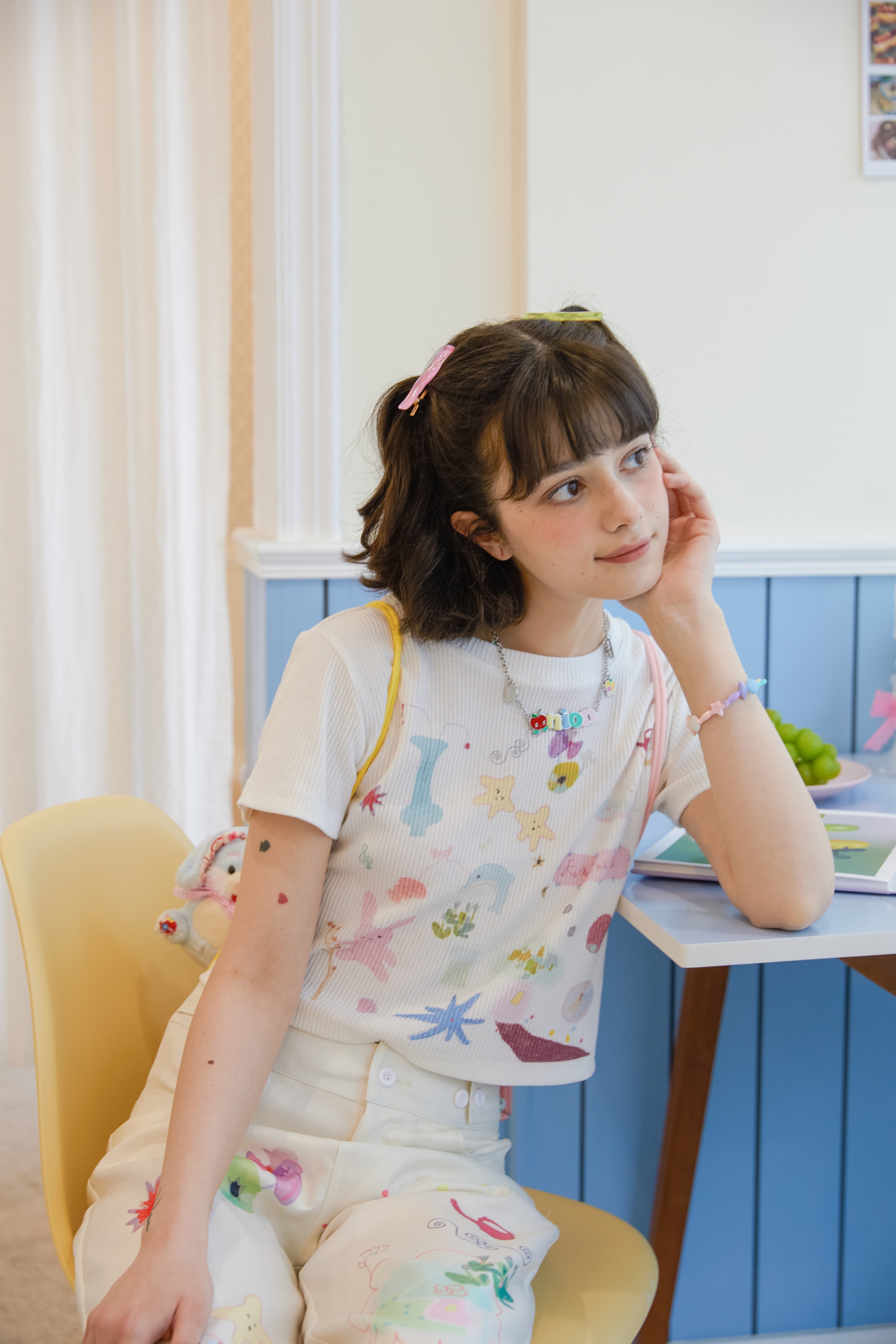 Scribble Fancy Casual Cropped T-shirt
