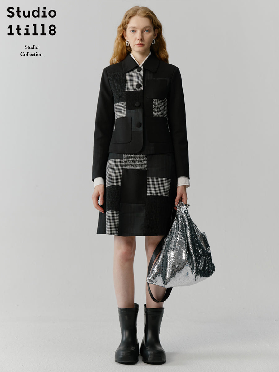 CHECKED NICHI MULTI MODERN JACKET & SKIRT