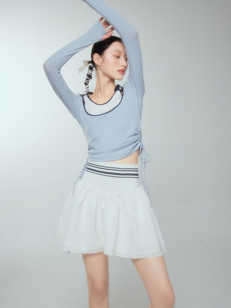 Spitze kurz flauschig einfacher Flare -Rock