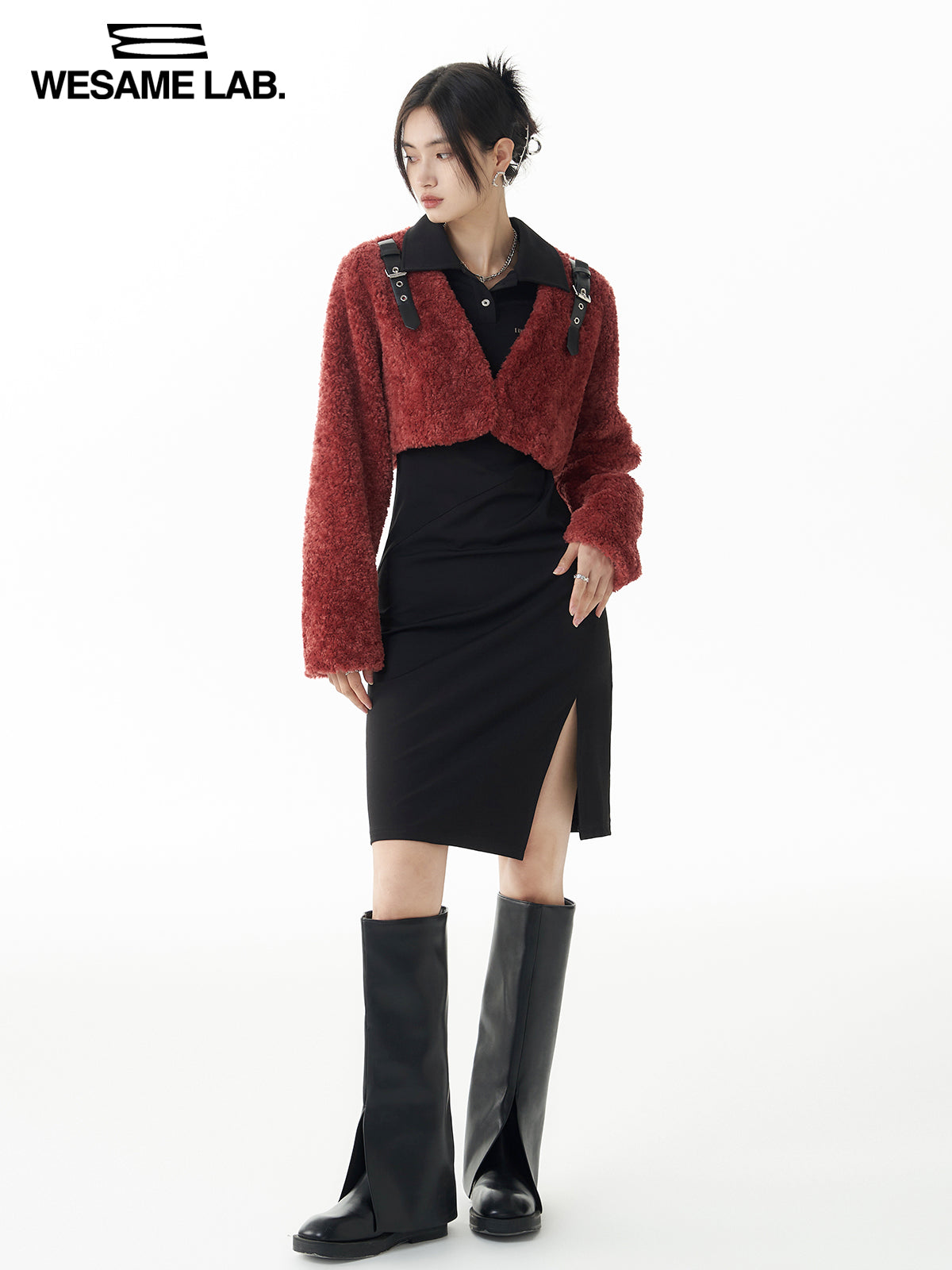 Schlitz Polo-Hals Slim ein Stück