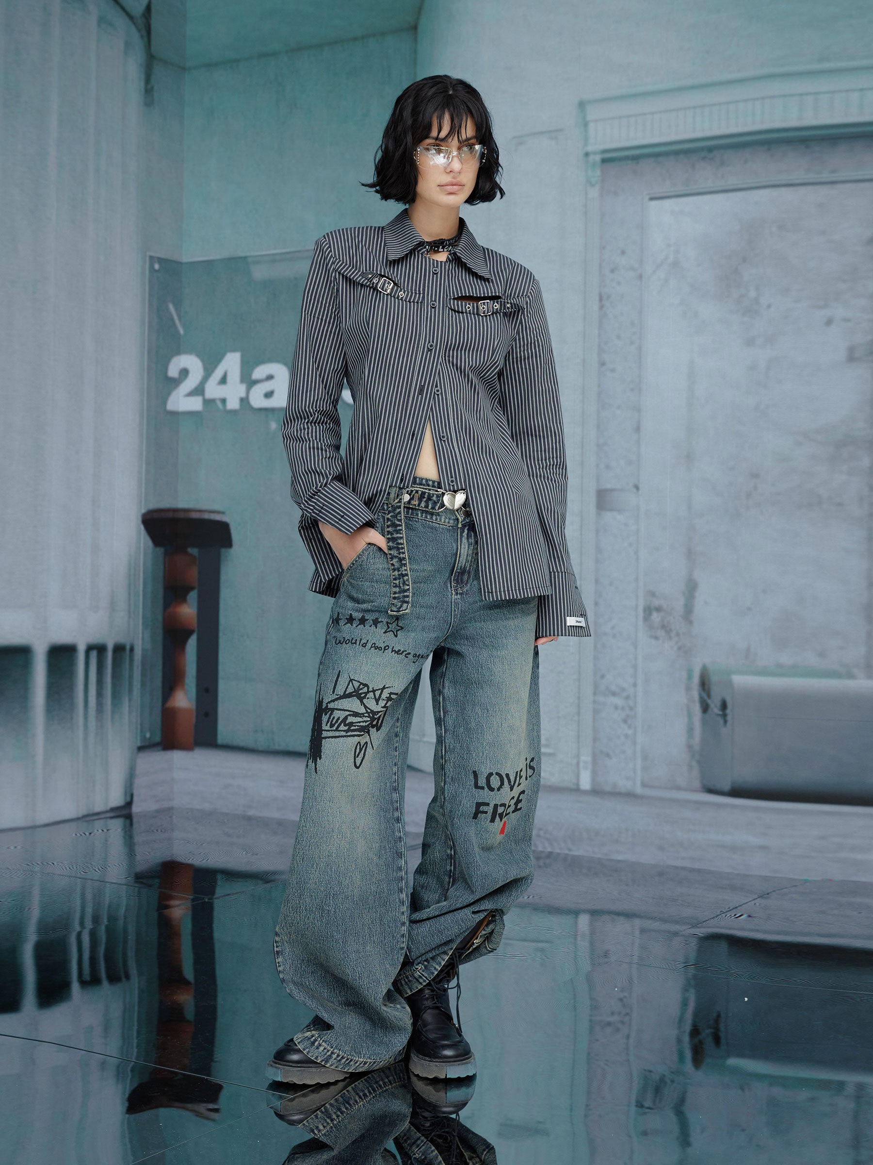 Back-Open Nichi sexy gutaussehendes Hemd