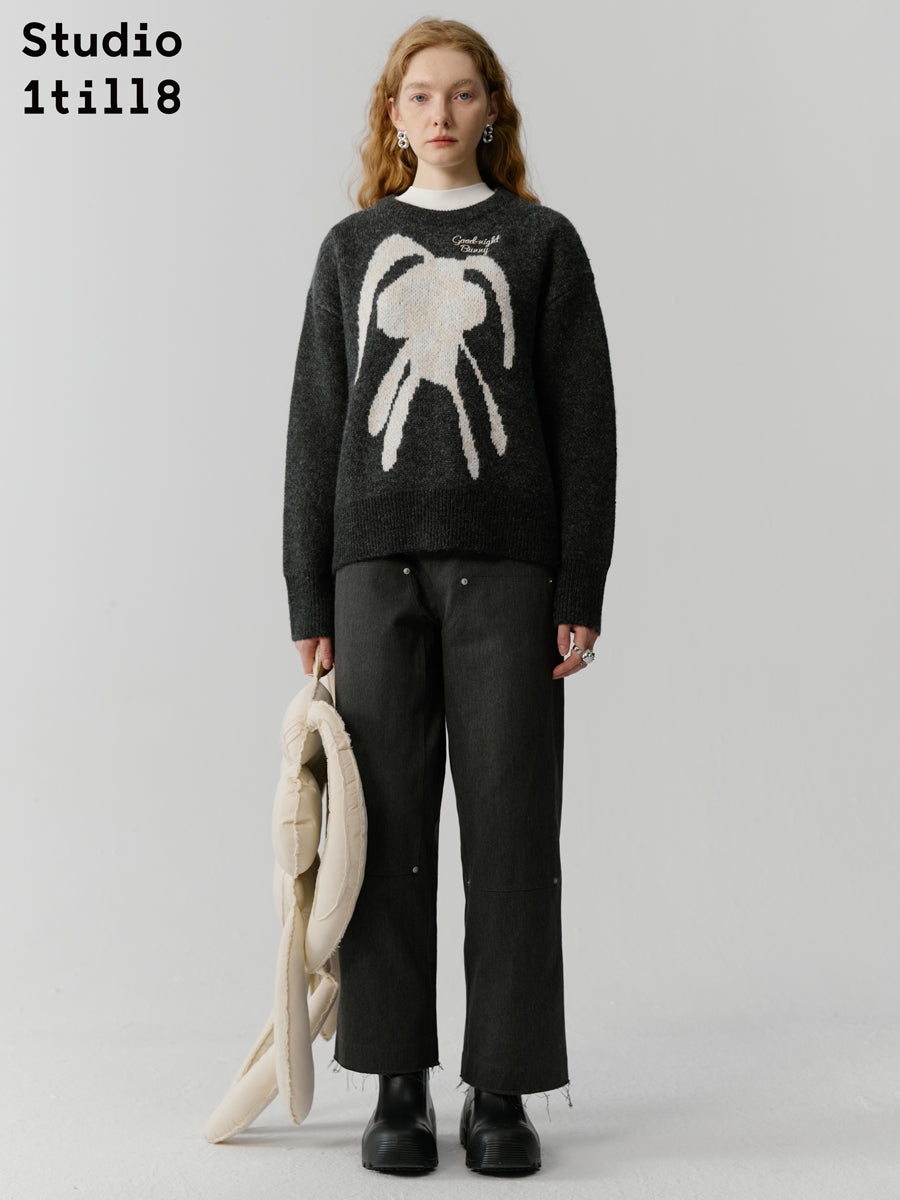 Wide Cropped Casual Faded Cut-Off Patns