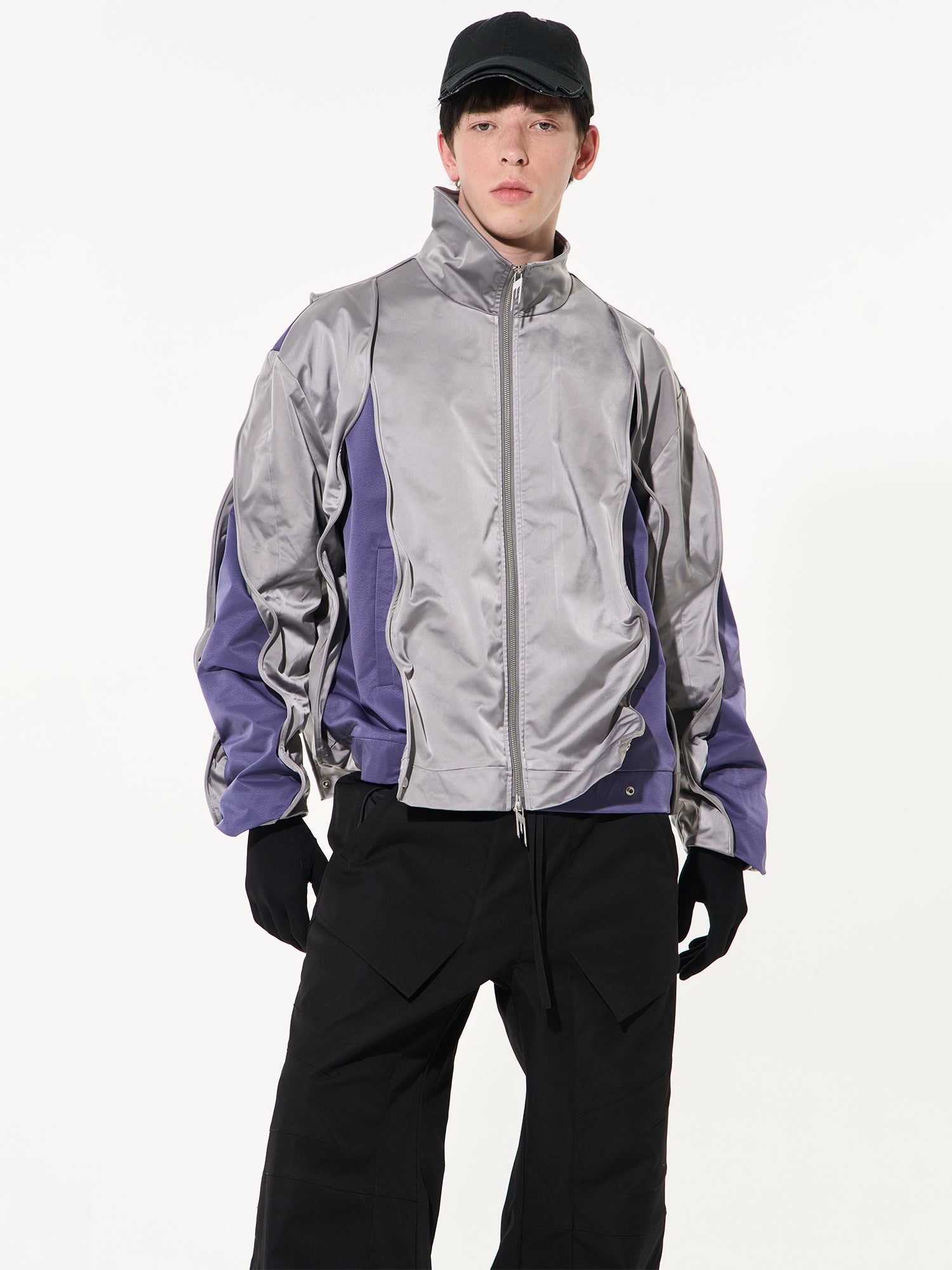 CHIC STAND-COLLAR GLOSSY SPORTY CASUAL JACKET – ARCANA ARCHIVE