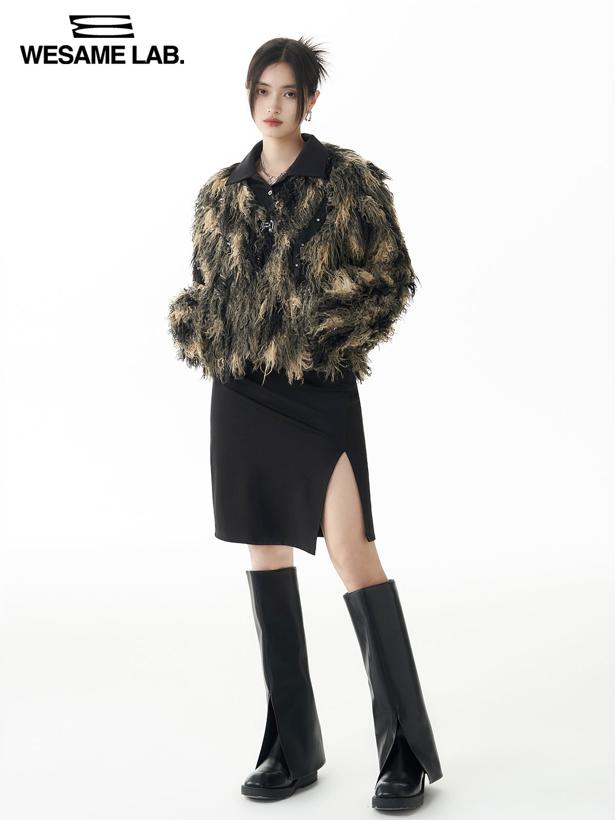 Schlitz Polo-Hals Slim ein Stück