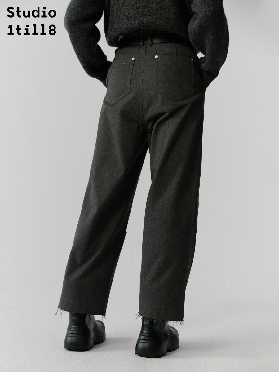 Wide Cropped Casual Faded Cut-Off Patns